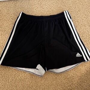 adidas Black Shorts with White Side Stripes